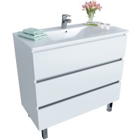Тумба с раковиной SanVit Кубэ-3 70 kkube3070w Белая глянцевая МДФ / ЛДСП