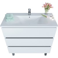 Тумба с раковиной SanVit Кубэ-3 70 kkube3070w Белая глянцевая МДФ / ЛДСП
