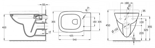 Унитаз Roca Debba 34699L00Y подвесной без сиденья