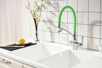 Смеситель для кухни Lemark Comfort LM3070C-Green Хром Зеленый латунь