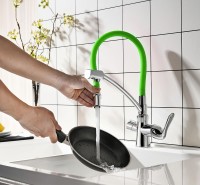 Смеситель для кухни Lemark Comfort LM3070C-Green Хром Зеленый латунь