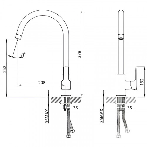 Смеситель для кухни Lemark Basis LM3605C Хром латунь