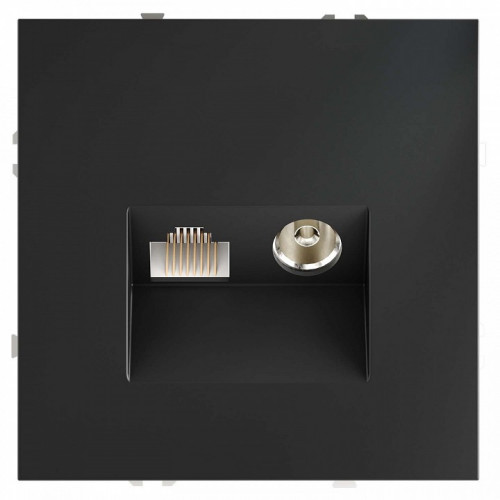 ТВ-розетка и розетка Ethernet RJ-45 без рамки Voltum S70 VLS060707