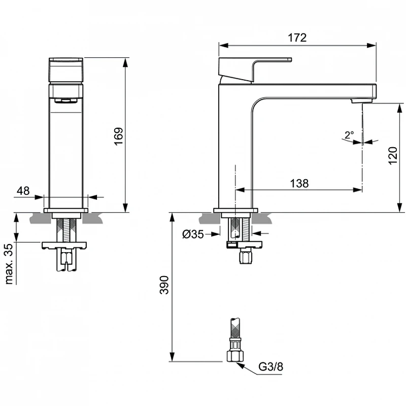 Смеситель для раковины Ideal Standard Edge A7108AA цвет Хром