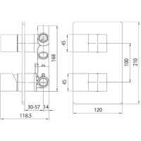 Смеситель для душа Bossini Cube New Z00062.030 Хром латунь встраиваемый
