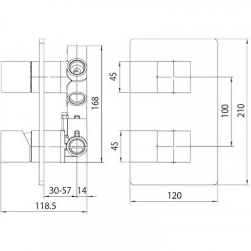 Смеситель для душа Bossini Cube New Z00062.030 Хром латунь встраиваемый