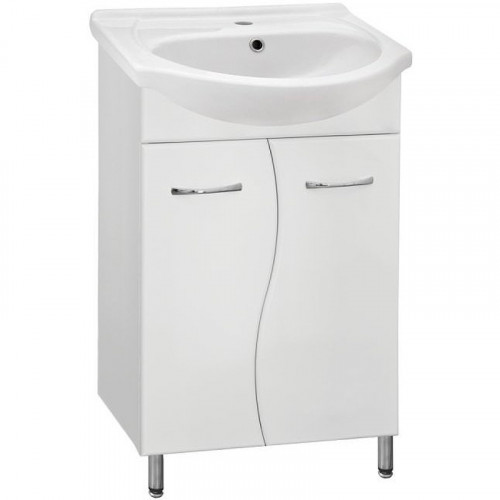 Тумба под раковину Style Line Эко Стандарт 12 55 ЛС-000010055 Белый глянец МДФ / ЛДСП
