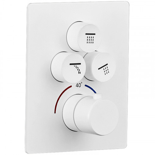 Душевая система beWash BV3ITSS222 с термостатом Белая матовая латунь встраиваемый