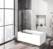 Шторка на ванну BelBagno Uno 100 UNO-V-11-100/150-C-NERO профиль Черный матовый стекло прозрачное