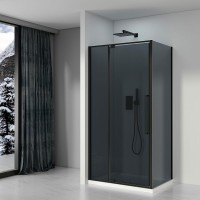 Душевой уголок Black&amp;White Stellar Wind S812 BG 100x100 8121000G профиль Черный матовый стекло серое