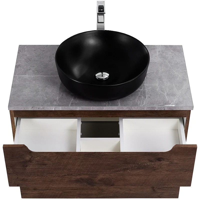 Тумба под раковину BelBagno Etna-H60 80 ETNA-H60-800-2C-SO-RW-P подвесная Rovere Moro МДФ / ЛДСП