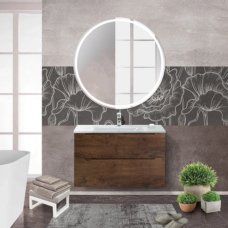 Тумба под раковину BelBagno Etna-H60 80 ETNA-H60-800-2C-SO-RW-P подвесная Rovere Moro МДФ / ЛДСП