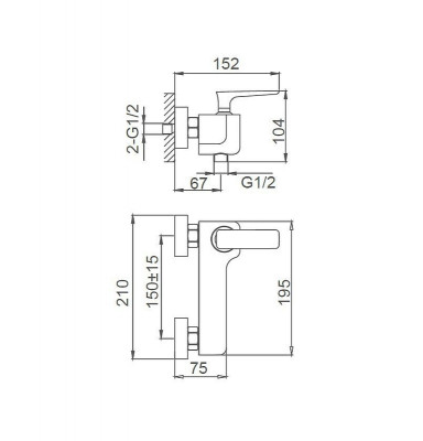 Смеситель для душа Wonzon &amp; Woghand Shark WW-484101-CR цвет Хром