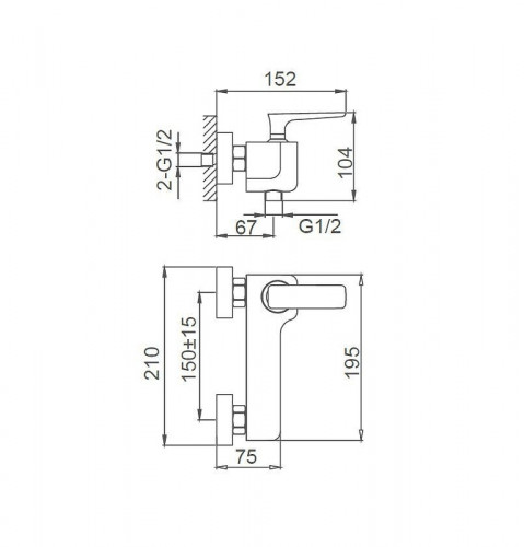 Смеситель для душа Wonzon & Woghand Shark WW-484101-CR цвет Хром