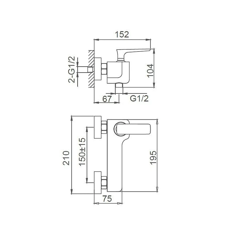 Смеситель для душа Wonzon & Woghand Shark WW-484101-CR цвет Хром