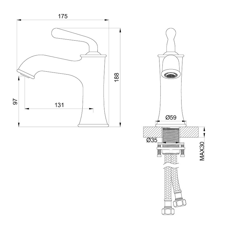 Смеситель для раковины Wonzon & Woghand Steam WW-88139008-BGM цвет Темный графит
