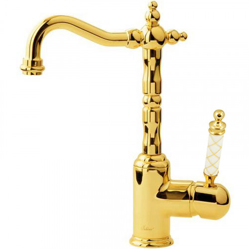 Смеситель для раковины Boheme Murano 282-MR-W Золото латунь