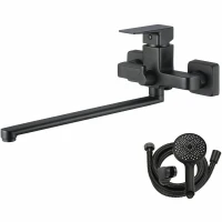 Смеситель для ванны WesnaArt Narcis NAR06-320BL-25221 универсальный Черный матовый латунь на стену