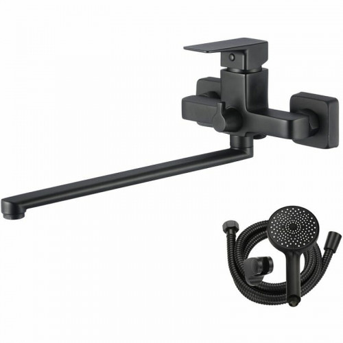 Смеситель для ванны WesnaArt Narcis NAR06-320BL-25221 универсальный Черный матовый латунь на стену