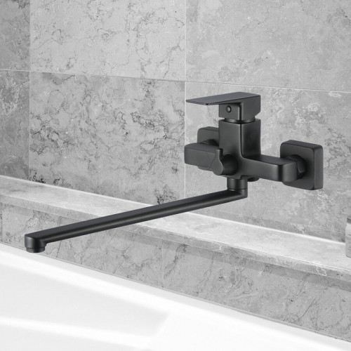 Смеситель для ванны WesnaArt Narcis NAR06-320BL-25221 универсальный Черный матовый латунь на стену