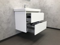 Тумба с раковиной Comforty Дублин 75 00004137103 подвесная Белый глянец МДФ / ЛДСП
