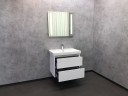 Тумба с раковиной Comforty Дублин 75 00004137103 подвесная Белый глянец МДФ / ЛДСП