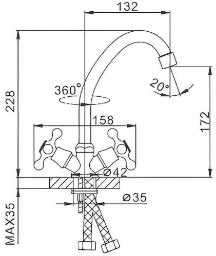 Смеситель для кухни Frap H08 F4008 Хром