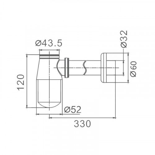 Сифон для раковины D-Lin D61212 цвет Хром