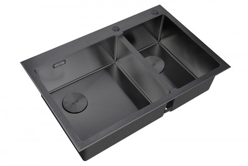 Кухонная мойка ZorG Lux Grafit 78 L LUX 78-2-51-L GRAFIT цвет Графит