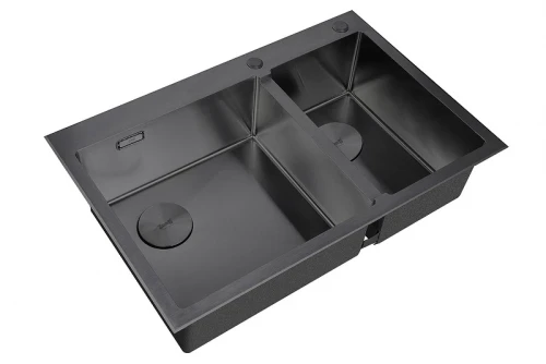 Кухонная мойка ZorG Lux Grafit 78 L LUX 78-2-51-L GRAFIT цвет Графит