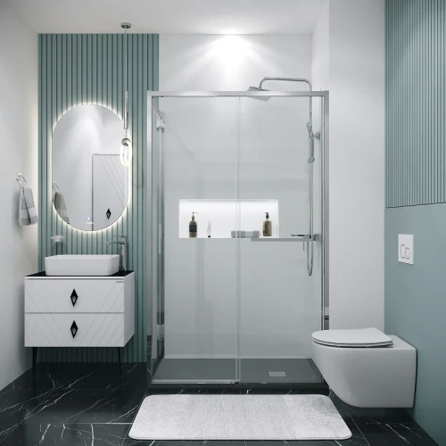 Душевой уголок Grossman Style 120х80 120.K33.05.1280.10.00 профиль Хром стекло прозрачное