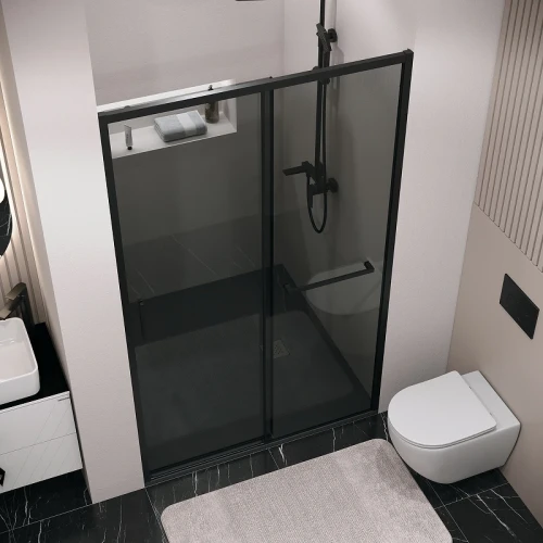 Душевая дверь Grossman Style 110 100.K33.05.110.21.10 профиль Черный матовый стекло тонированное