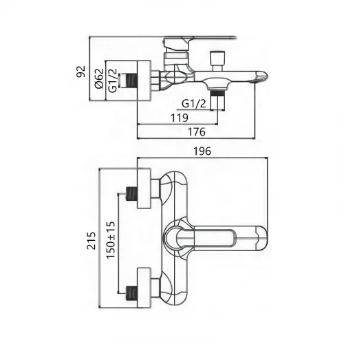 Смеситель для ванны Maretti Aria AR22RF845 цвет Хром