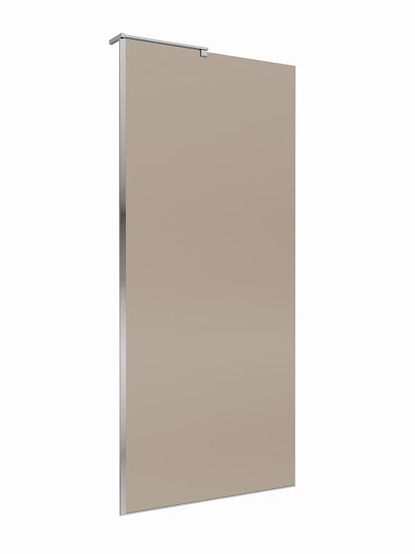 Душевая перегородка BelBagno Uno 90 UNO-L-1-TB-90-BR-Cr профиль Хром стекло тонированное