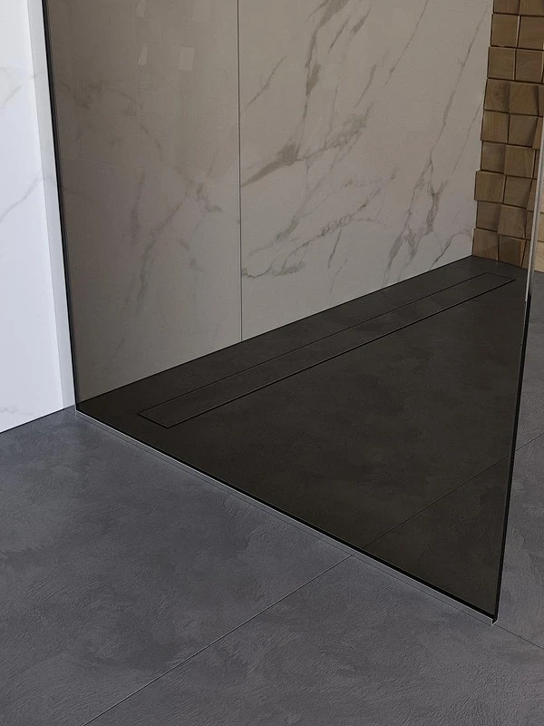 Душевая перегородка BelBagno Uno 90 UNO-L-1-TB-90-BR-Cr профиль Хром стекло тонированное