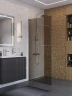 Душевая перегородка BelBagno Uno 90 UNO-L-1-TB-90-BR-Cr профиль Хром стекло тонированное