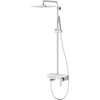 Душевая система Teska Niagara NG3501C с термостатом Хром Белое стекло нержавеющая сталь на стену
