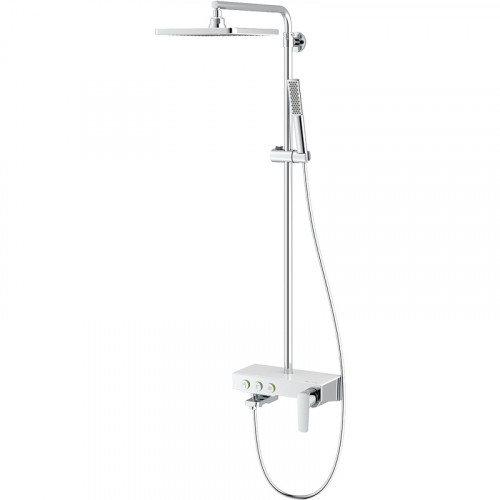 Душевая система Teska Niagara NG3501C с термостатом Хром Белое стекло нержавеющая сталь на стену