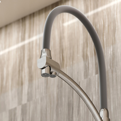 Смеситель для кухни Sancos Eri SC4001BN Никель брашированный Серый латунь