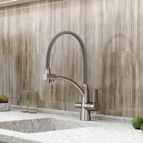 Смеситель для кухни Sancos Eri SC4001BN Никель брашированный Серый латунь