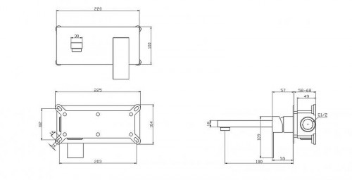 Смеситель для раковины BelBagno Romano ROM-BLM-CRM Хром латунь встраиваемый