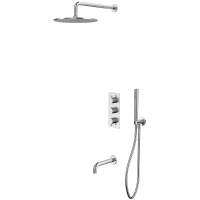 Душевая система Whitecross Y brushed nickel YSET11NIB с термостатом Брашированный никель латунь встраиваемый