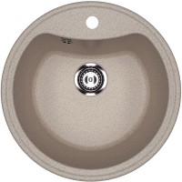 Кухонная мойка Ulgran Classic U-601-302 Песочная искусственный камень (литьевой мрамор) встраиваемый