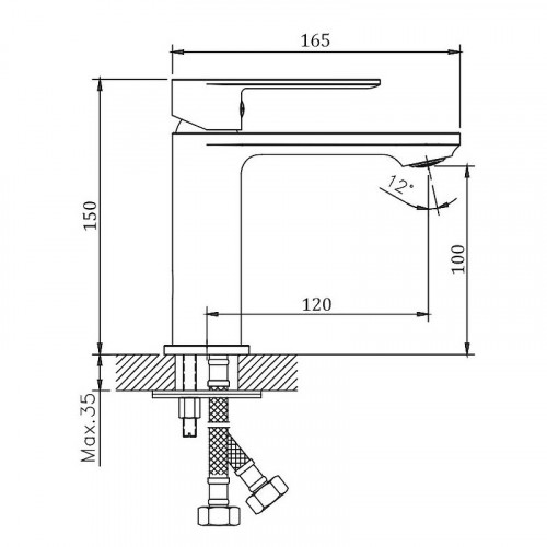 Смеситель для раковины Belz B678-7 B10678-7 Черный матовый латунь
