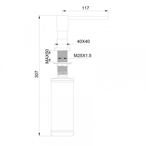 Дозатор жидкого мыла Wonzon &amp; Woghand WW-88SD01-BN цвет Брашированный никель