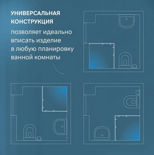 Душевой уголок AM.PM Func 90x90 W84G-403-9090-BТ профиль Черный матовый стекло прозрачное