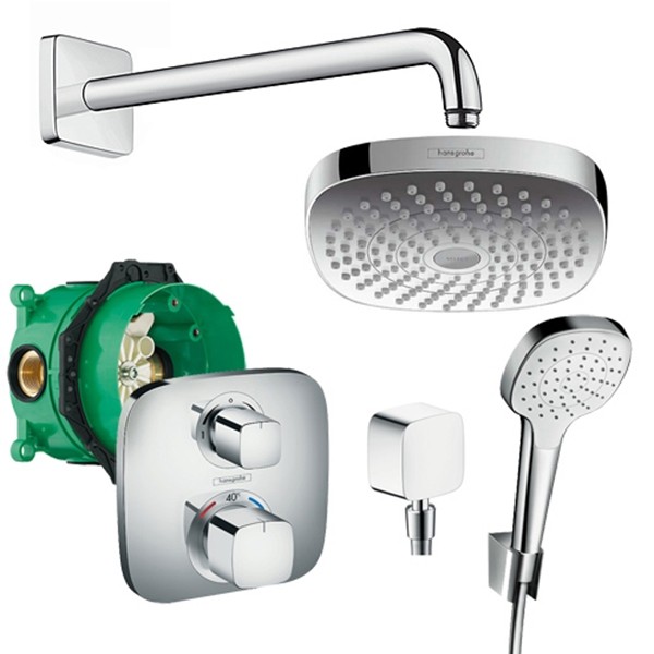 Душевая система Hansgrohe Croma Select E/Ecostat 27294000 с термостатом Хром латунь встраиваемый