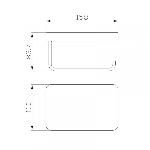 Держатель туалетной бумаги Wonzon &amp; Woghand Flat WW-9736 с полкой цвет Хром