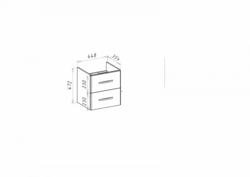 Тумба под раковину Bellezza Рокко 50 4633706000034 подвесная Красная Белая МДФ / ЛДСП