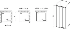 Душевая дверь Ravak Supernova ASDP3-110 00VD03R2Z1 профиль Черный стекло Transparent